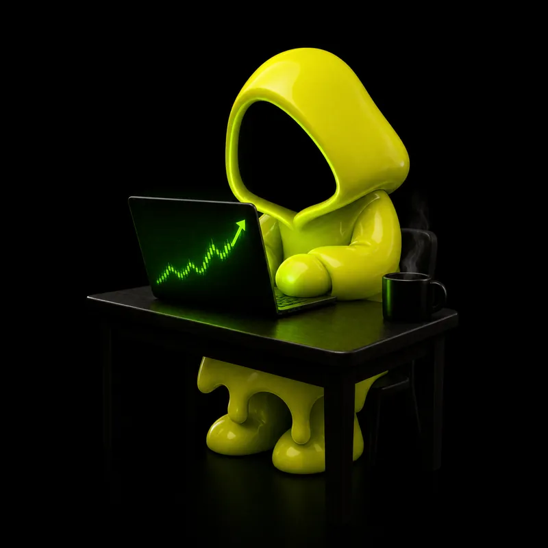 Hooded figure posting at a laptop